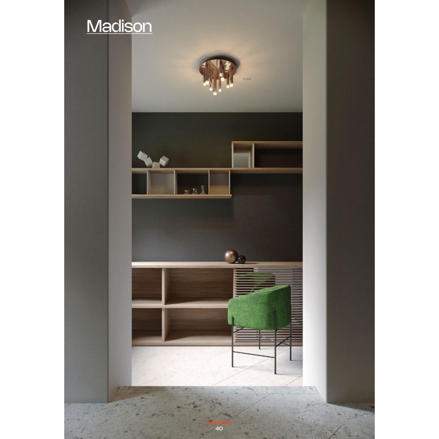 Redo 01-2039 - Iluminação de teto LED MADISON 9xLED/4W/230V dourada