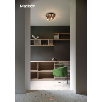 Redo 01-2040 - Iluminação de teto LED MADISON 9xLED/4W/230V cobre