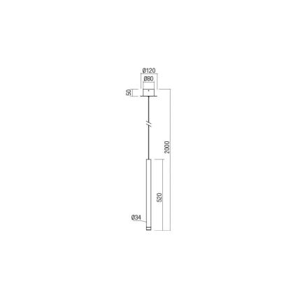 Redo 01-2044 - Candelabro suspenso LED MADISON LED/4W/230V cobre