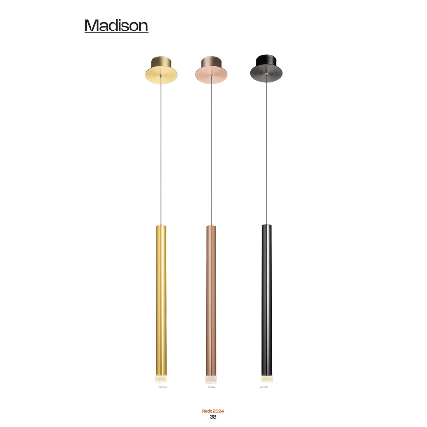 Redo 01-2045 - Candelabro suspenso LED MADISON LED/4W/230V preto