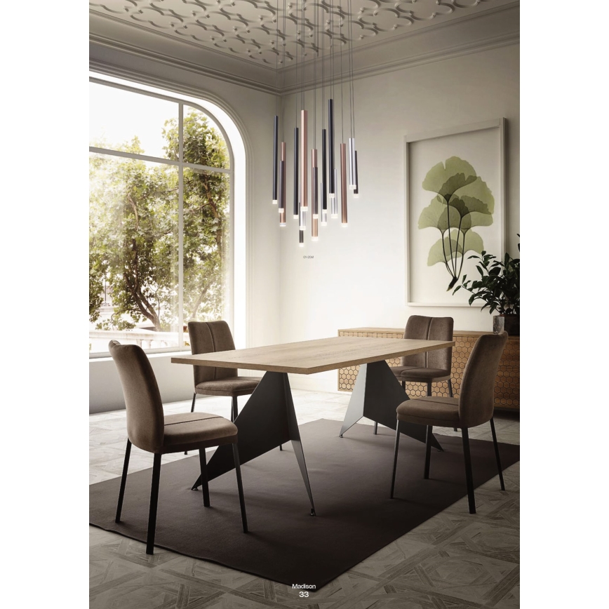 Redo 01-2046 - Candelabro suspenso LED MADISON 8xLED/4W/230V dourada