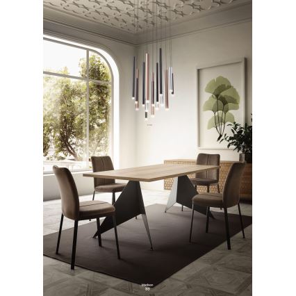 Redo 01-2047 - Candelabro suspenso LED MADISON 8xLED/4W/230V cobre