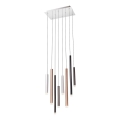 Redo 01-2049 - Candelabro suspenso LED MADISON 8xLED/4W/230V cromado brilhante/preto/cobre