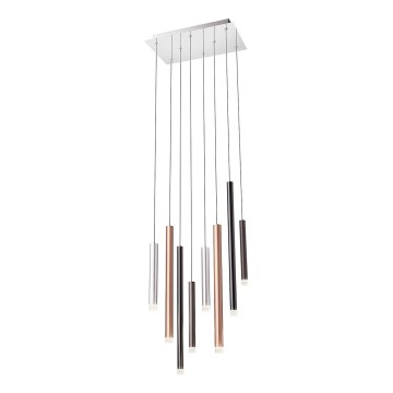 Redo 01-2049 - Candelabro suspenso LED MADISON 8xLED/4W/230V cromado brilhante/preto/cobre