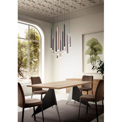 Redo 01-2055 - Candelabro suspenso LED MADISON 14xLED/4W/230V cobre