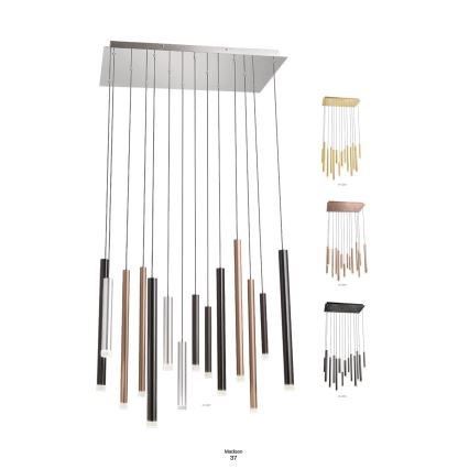 Redo 01-2055 - Candelabro suspenso LED MADISON 14xLED/4W/230V cobre