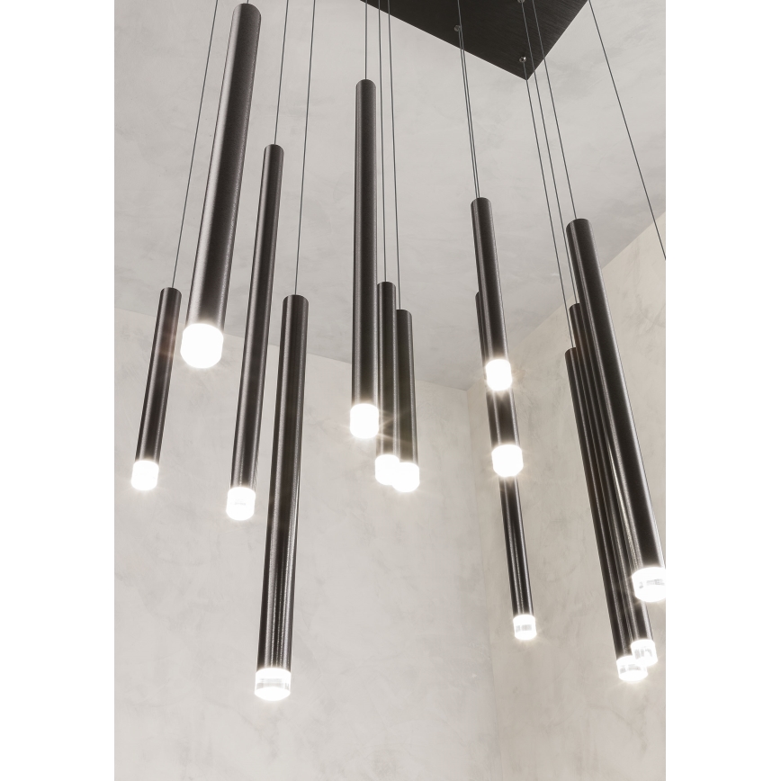 Redo 01-2056 - Candelabro suspenso LED MADISON 14xLED/4W/230V preto