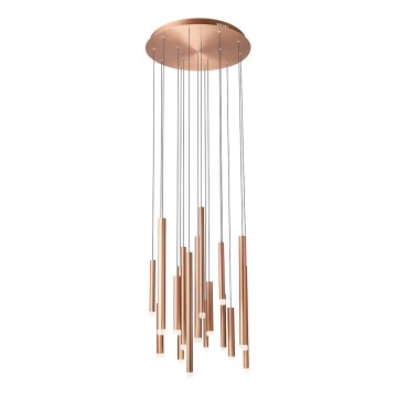 Redo 01-2059 - Candelabro suspenso LED MADISON 16xLED/4W/230V cobre