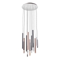 Redo 01-2061 - Candelabro suspenso LED MADISON 16xLED/4W/230V cromado brilhante/preto/cobre