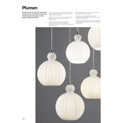 Redo 01-2064 - Lustre suspenso PLUMEN 1xE14/42W/230V, diâmetro 15 cm, cobre