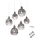 Redo 01-2069 - Candelabro suspenso PLUMEN 6xE14/42W/230V cinzento