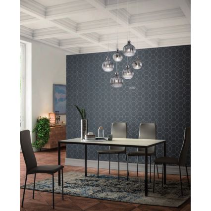 Redo 01-2069 - Candelabro suspenso PLUMEN 6xE14/42W/230V cinzento