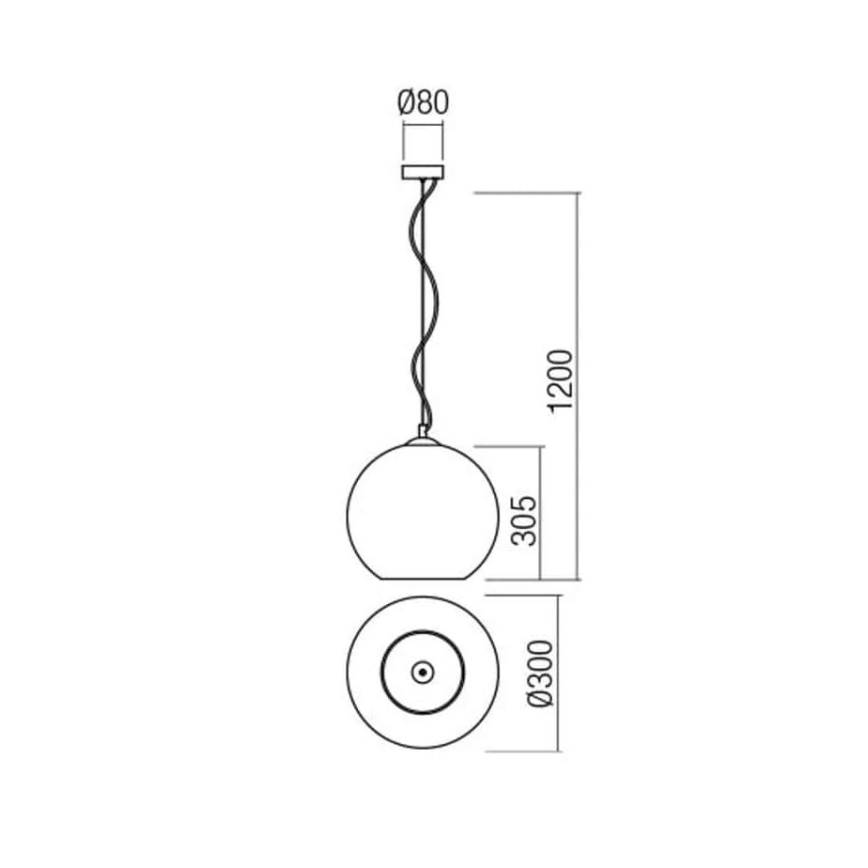Redo 01-2076 - Candeeiro suspenso BOWL 1xE27/42W/230V diâmetro 30 cm cobre