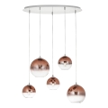 Redo 01-2080 - Candeeiro suspenso BOWL 5xE27/42W/230V cobre