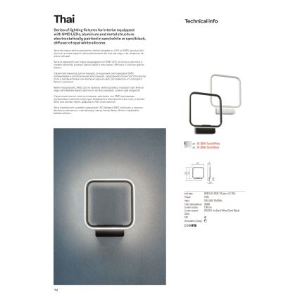Redo 01-2099 - Pendente dimerizável em cabo THAI LED/86W/230V branco