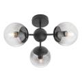 Redo 01-2176 - Lustre em haste SEMIA 3xE14/28W/230V, preto/fumê