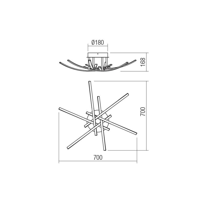 Redo 01-2187 - Iluminação de teto LED SPATHA 6xLED/6W/230V 3000K dourada