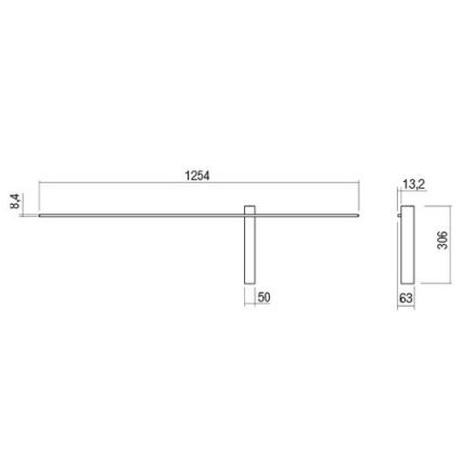 Redo 01-2200 - Aplique de parede LED TANGENT LED/14W/230V 3000K 125,4 cm branco