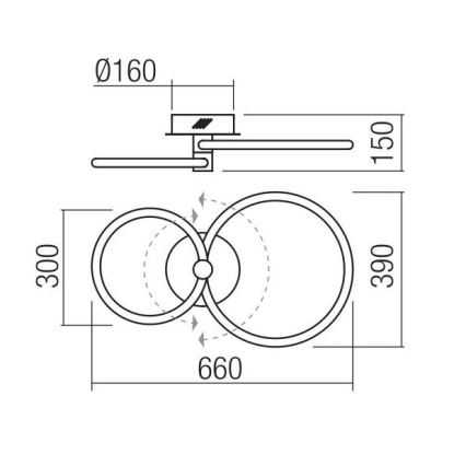 Redo 01-2221 - Candeeiro de tecto LED dimerizável SPELL LED/32W/230V branco