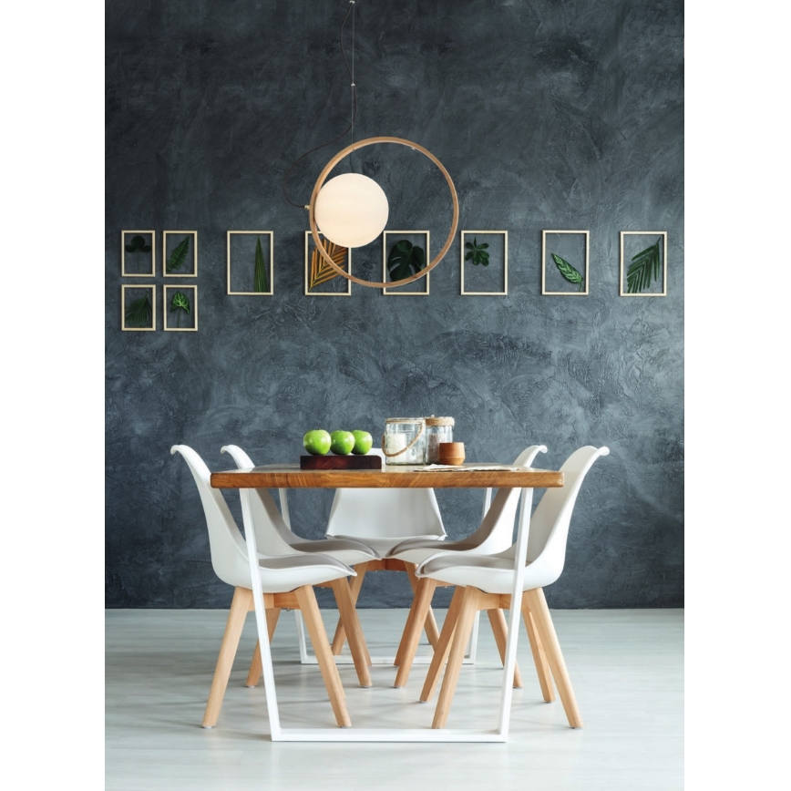 Redo 01-2319 - Candelabro suspenso KLEIDI 1xE14/28W/230V diâmetro 27 cm castanho