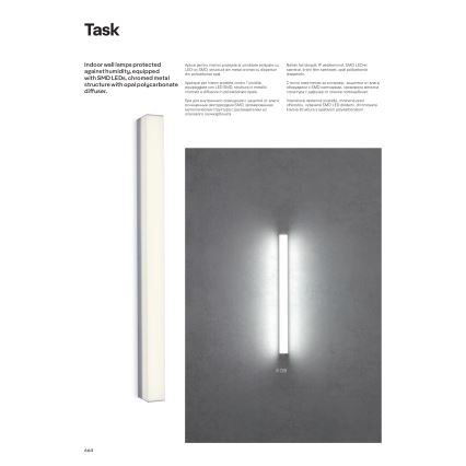 Redo 01-2331 - Espelhos de casa de banho iluminados LED TASK LED/24W/230V 120 cm CRI 90 IP44 cromado brilhante