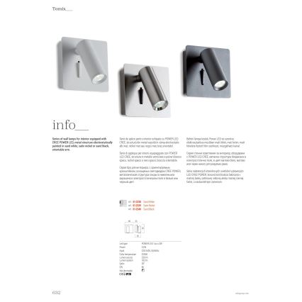 Redo 01-2338 - Foco de parede LED TOMIX LED/3,2W/230V branco