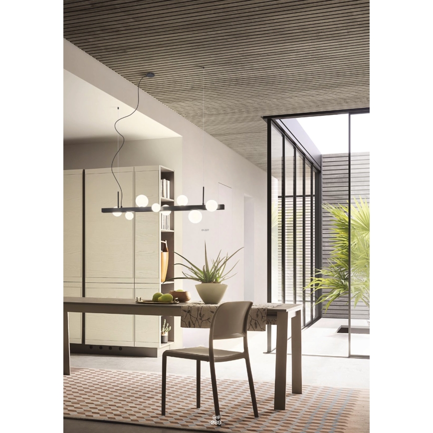 Redo 01-2375 - Candelabro suspenso GOJI 6xG9/28W/230V preto