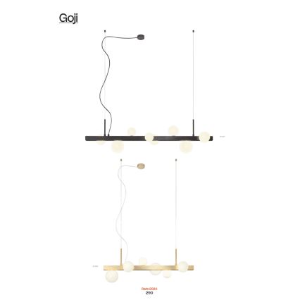 Redo 01-2375 - Candelabro suspenso GOJI 6xG9/28W/230V preto