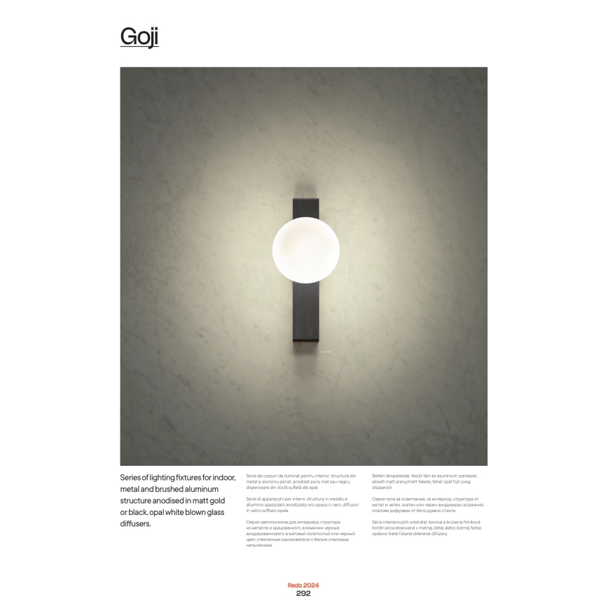 Redo 01-2377 - Candelabro suspenso GOJI 8xG9/28W/230V preto