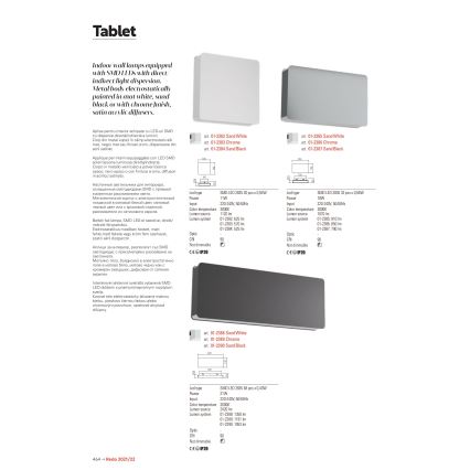 Redo 01-2384 - Aplique de parede LED TABLET LED/11W/230V 3000K IRC 90 preto