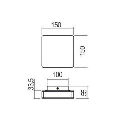 Redo 01-2384 - Aplique de parede LED TABLET LED/11W/230V 3000K IRC 90 preto