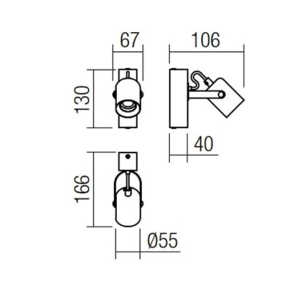 Redo 01-2415 - Iluminação de parede TAFFI 1xE27/42W/230V preto/faia
