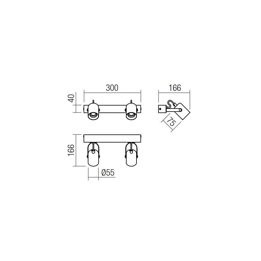 Redo 01-2416 - Iluminação de parede TAFFI 2xE27/42W/230V preto/faia