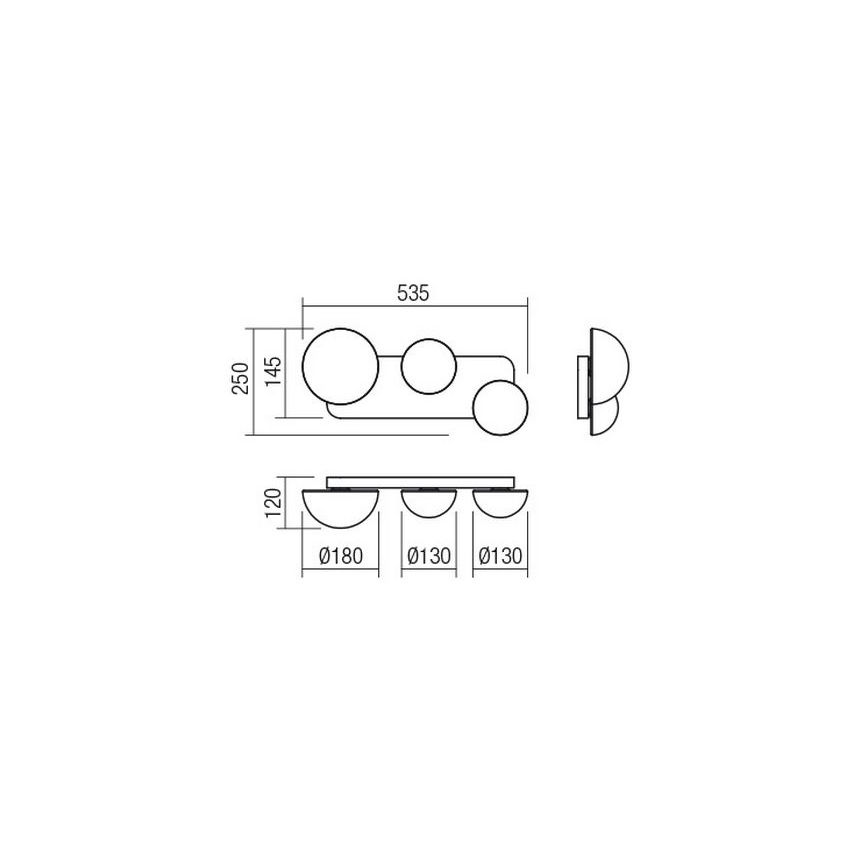 Redo 01-2472 - Aplique de parede LUMIEN 3xG9/10W/230V dourado/branco