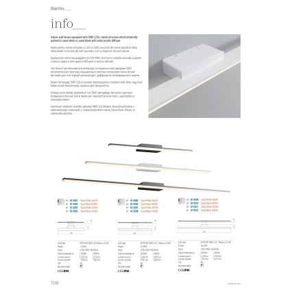Redo 01-2503 - Iluminação de espelho para casa de banho LED BARRIO LED/17,25W/230V 60 cm CRI 90 IP44 branco