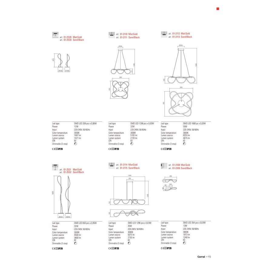 Redo 01-2529 - Candeeiro de mesa LED com regulação CORRAL LED/12W/230V dourada
