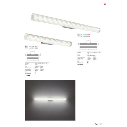 Redo 01-2592 - Iluminação LED para espelho de casa de banho RIGAL LED/18W/230V 91 cm CRI 90 IP44 cromo brilhante/branco