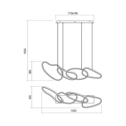 Redo 01-2594 - Lustre suspenso por cabo LED dimerizável BIAS LED/87,4W/230V 3000K CRI 90 branco