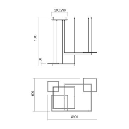 Redo 01-2613 - Lustre LED regulável suspenso por cabo SIGUA LED/110W/230V CRI 90 castanho