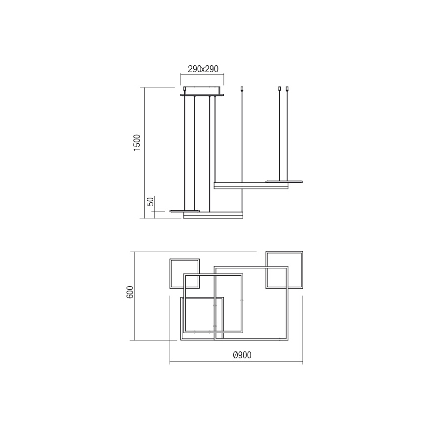 Redo 01-2613 - Lustre LED regulável suspenso por cabo SIGUA LED/110W/230V CRI 90 castanho