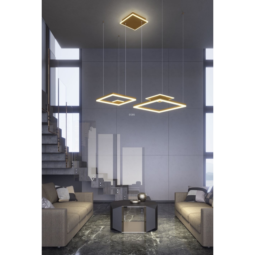 Redo 01-2615 - Lustre suspenso em cabo regulável por dimmer SIGUA LED/137W/230V CRI 90 dourado