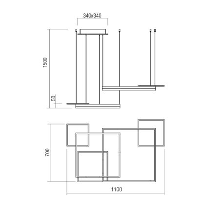 Redo 01-2616 - Lustre pendente LED regulável suspenso por cabo SIGUA LED/137W/230V IRC 90 castanho
