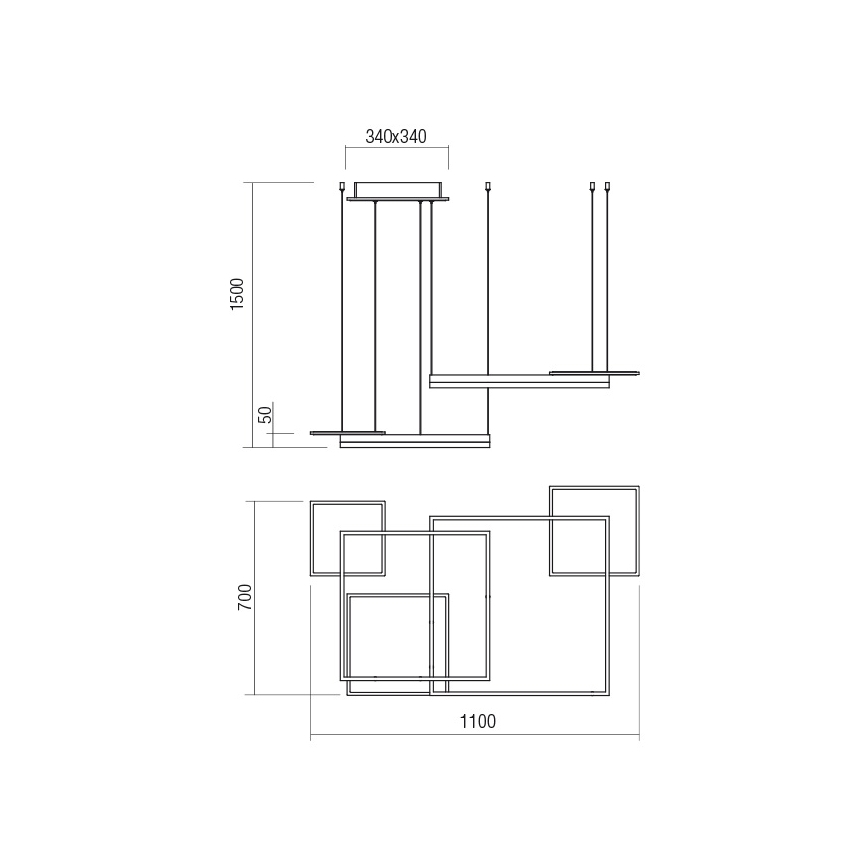 Redo 01-2616 - Lustre pendente LED regulável suspenso por cabo SIGUA LED/137W/230V IRC 90 castanho