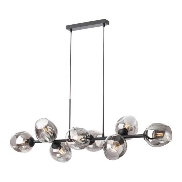 Redo 01-2622 - Candeeiro suspenso PIERCE 8xE27/42W/230V preto/fumado