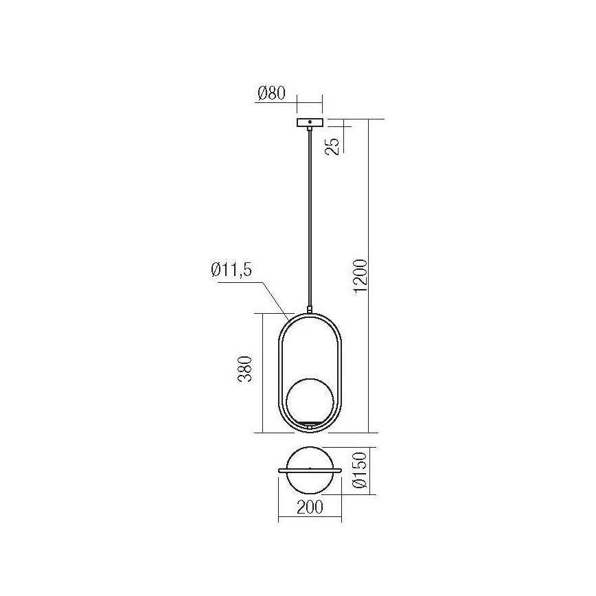 Redo 01-2624 - Candelabro suspenso NIVA 1xE14/28W/230V