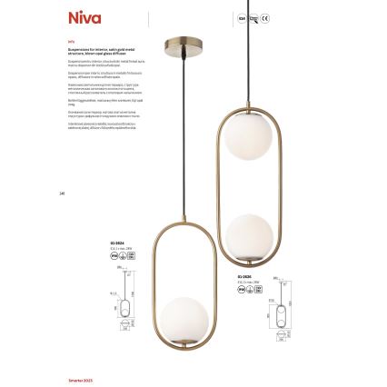 Redo 01-2626 - Candelabro suspenso NIVA 2xE14/28W/230V