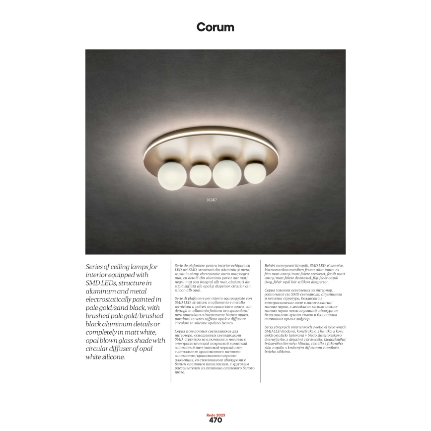Redo 01-2657 - Luminária de teto LED CORUM LED/48W/230V 3000K CRI 90 branca