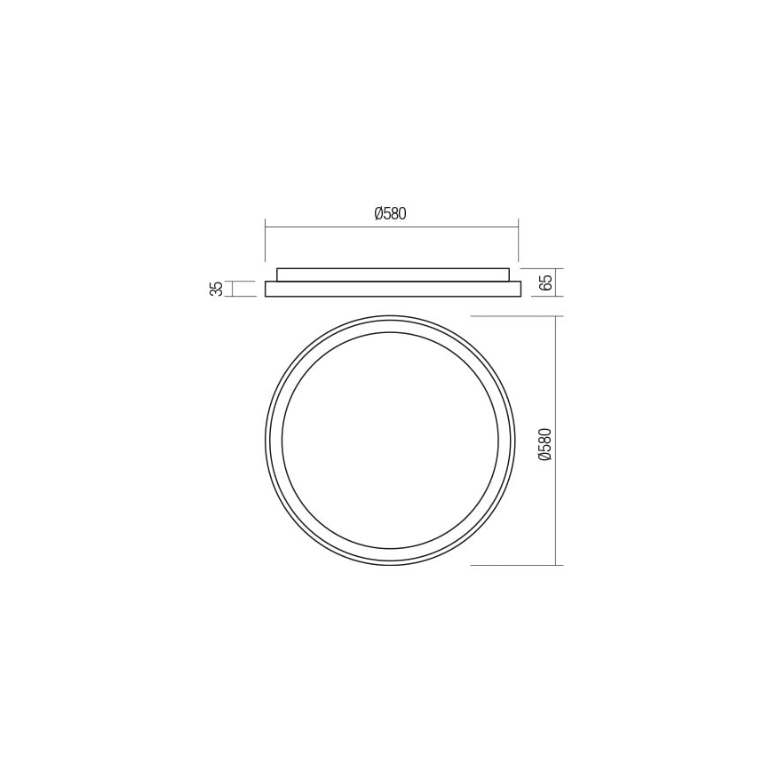 Redo 01-2671 - Iluminação de teto LED com regulação ICONIC LED/50W/230V diâmetro 58 cm preto