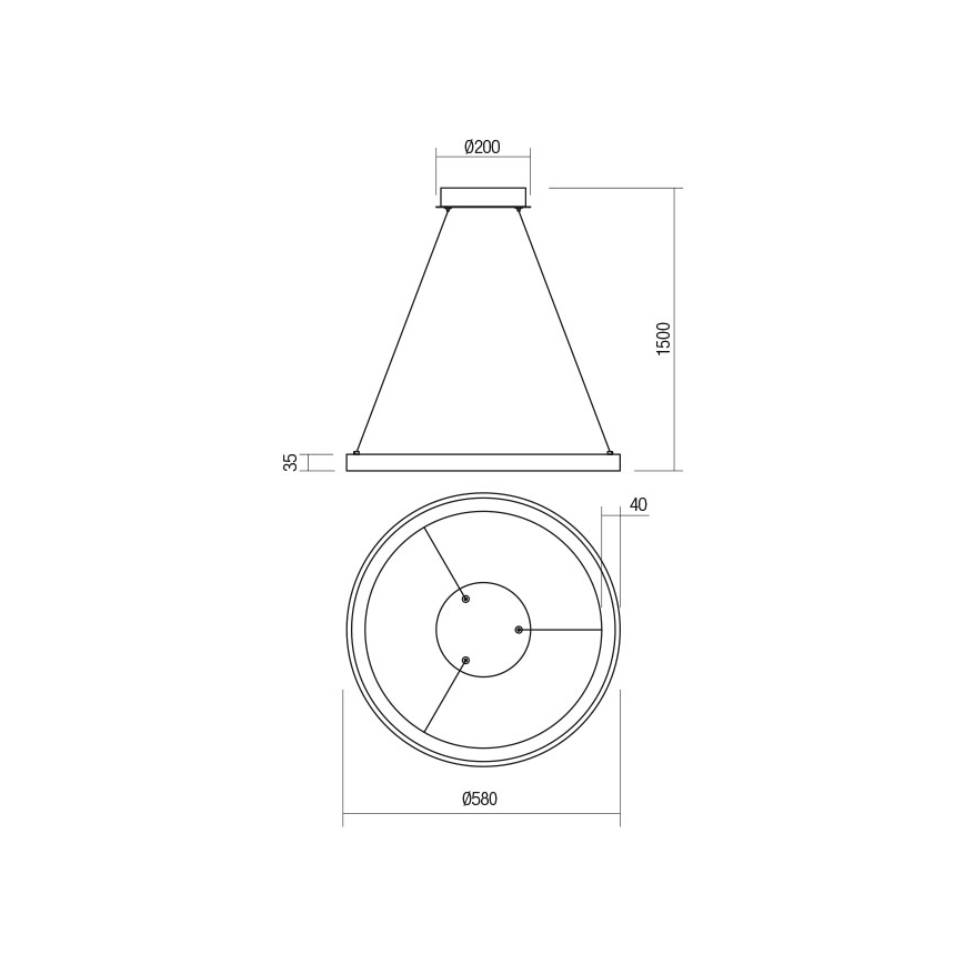 Redo 01-2672 - Lustre LED dimerizável em cabo ICONIC LED/50W/230V, Ø 58 cm, branco