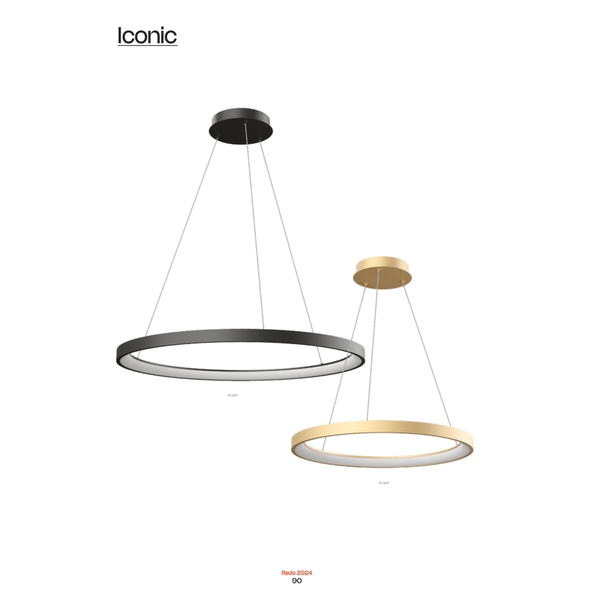 Redo 01-2674- Candelabro suspenso LED com regulação ICONIC LED/50W/230V diâmetro 58 cm preto